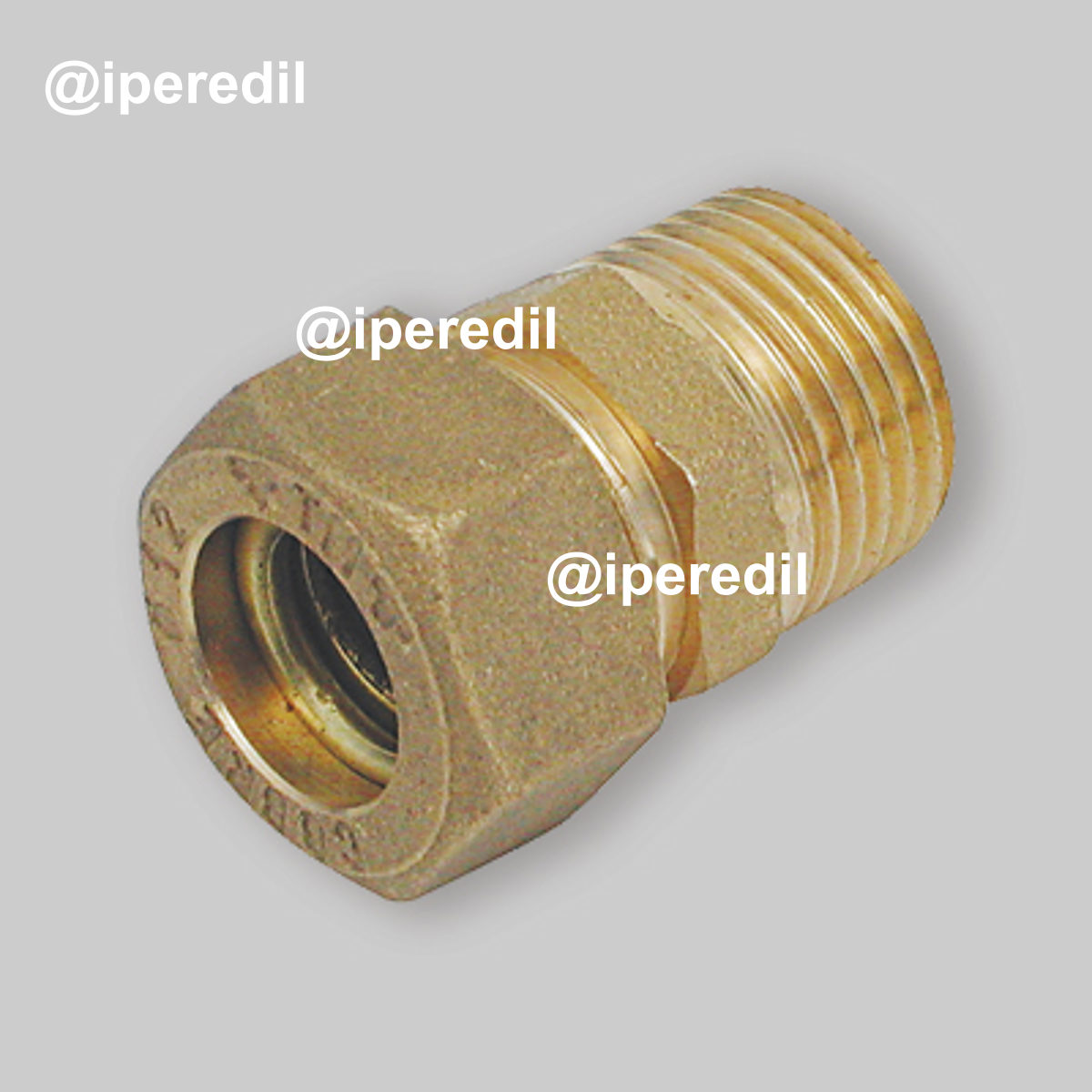 RACCORDO DIRITTO MASCHIO A COMPRESSIONE CON O-RING PER TUBO RAME TIEMME Ø18 x 1/2"