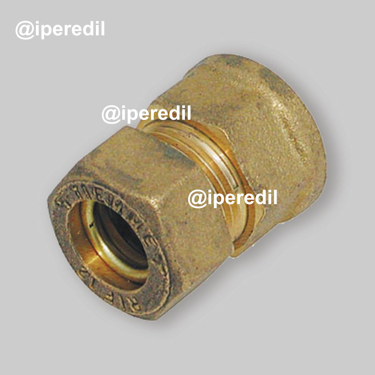 RACCORDO DIRITTO FEMMINA A COMPRESSIONE CON O-RING PER TUBO RAME TIEMME Ø12 x 3/8" - 20688406