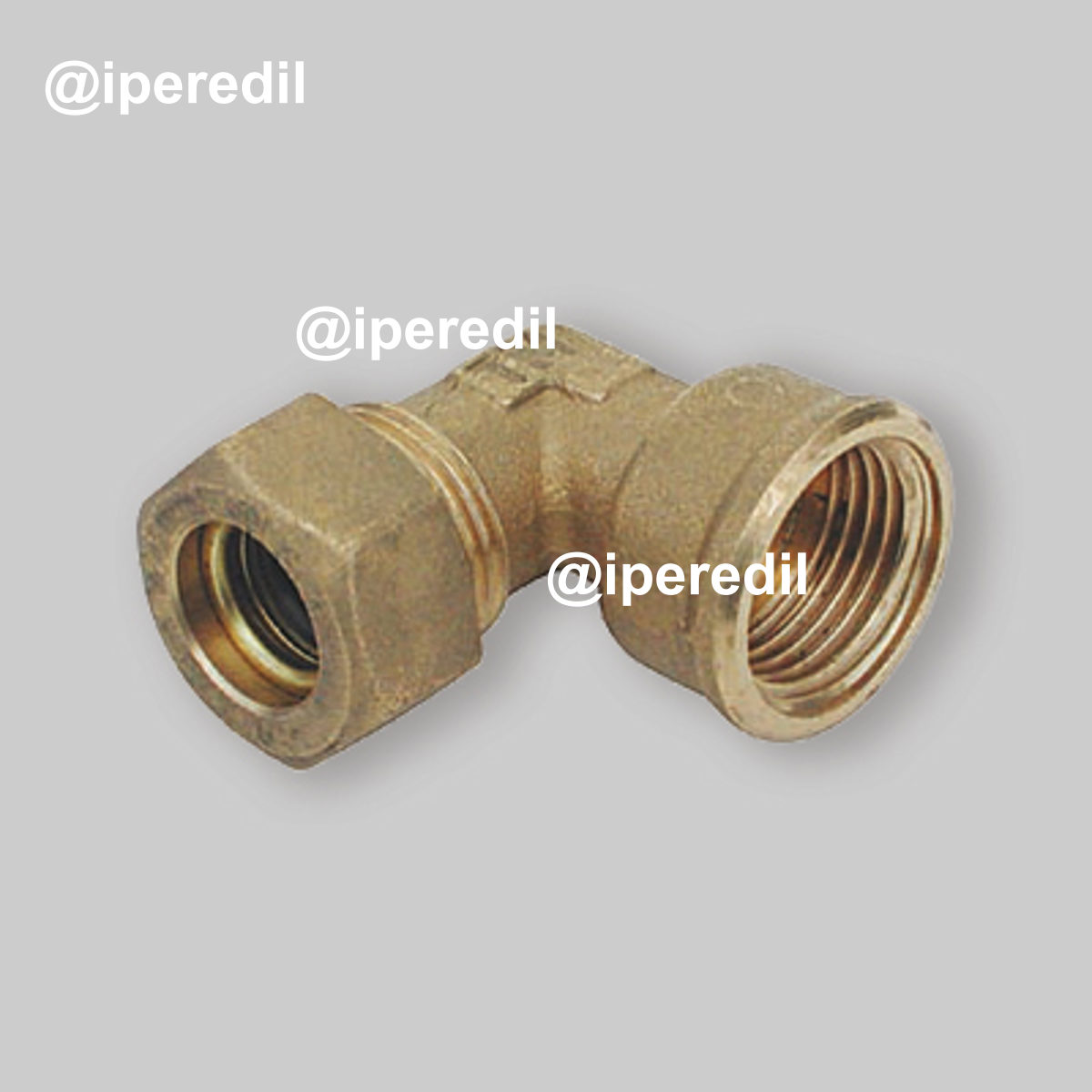 GOMITO FEMMINA A COMPRESSIONE CON O-RING PER TUBO RAME TIEMME Ø12 x 1/2"