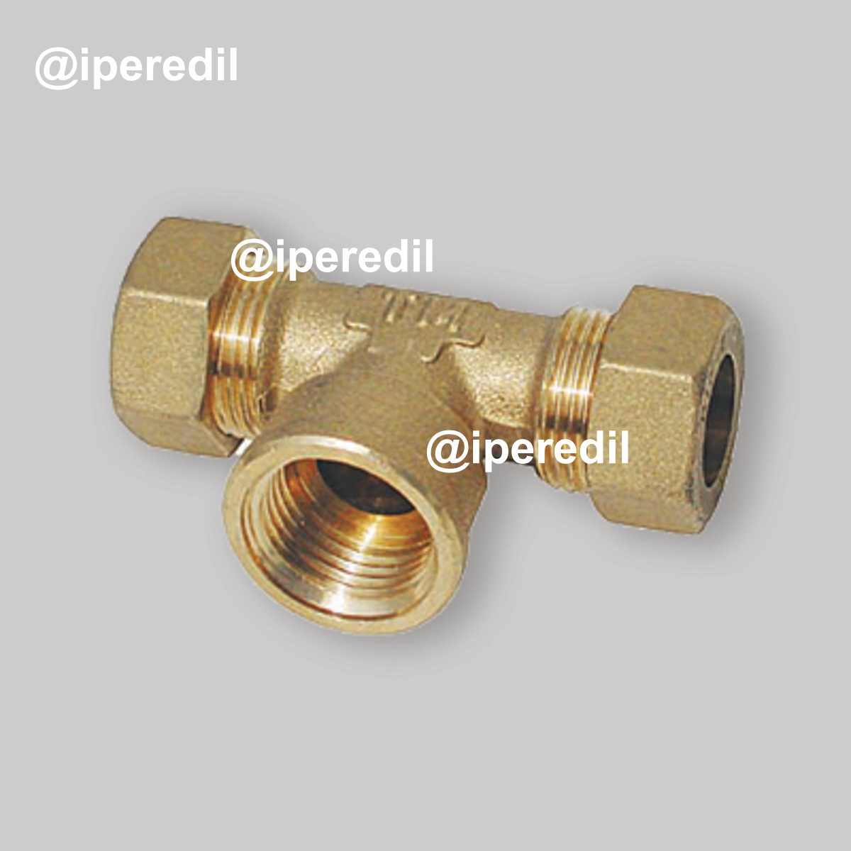 TEE FEMMINA A COMPRESSIONE CON O-RING PER TUBO RAME TIEMME Ø22 x 3/4" x Ø22 - 20689610