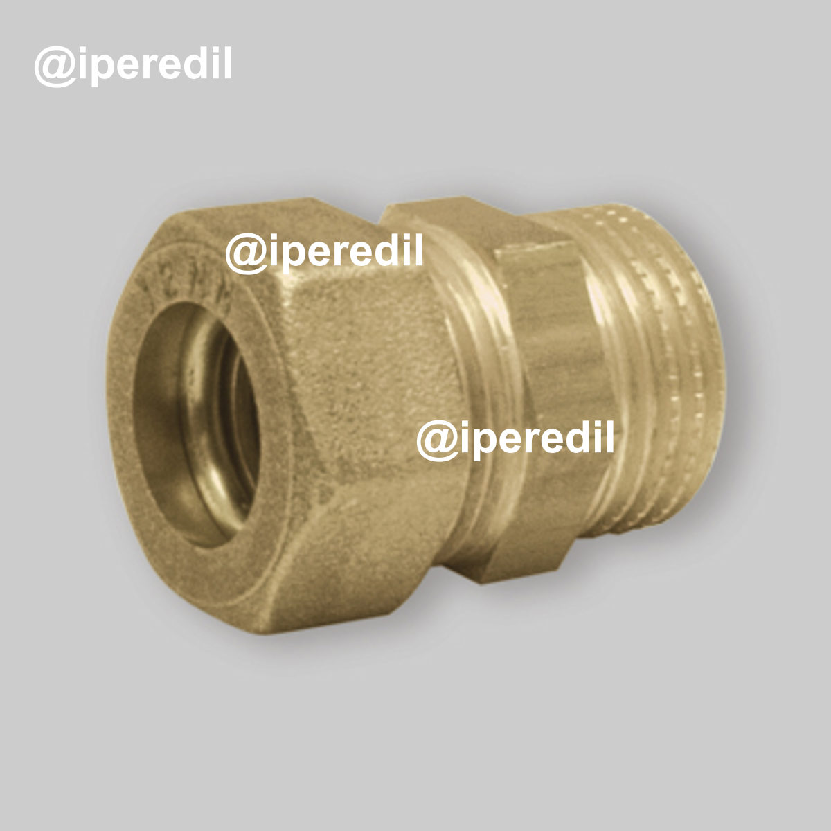 RACCORDO DIRITTO MASCHIO A COMPRESSIONE O-RING PER TUBO RAME APE Ø22 x 3/4"