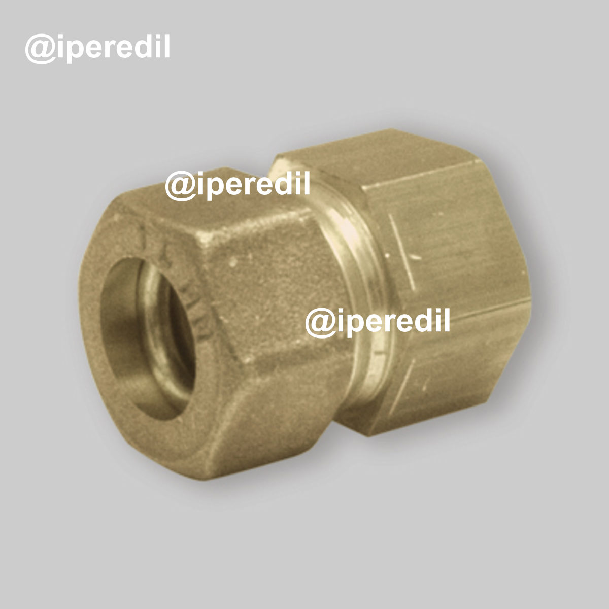 RACCORDO DIRITTO FEMMINA A COMPRESSIONE O-RING PER TUBO RAME APE Ø14 x 3/4"