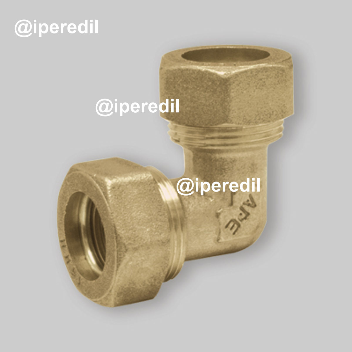 GOMITO DOPPIO A COMPRESSIONE O-RING PER TUBO RAME APE Ø22 x Ø22 mm - 20690822