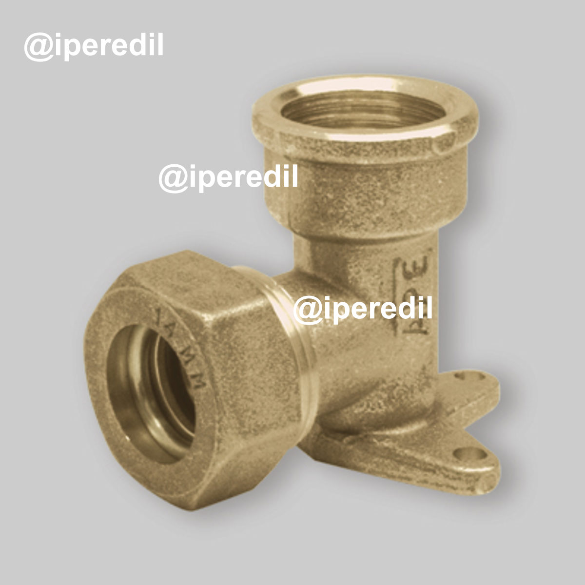 GOMITO FEMMINA FLANGIATO A COMPRESSIONE O-RING PER TUBO RAME APE Ø16 x 1/2"