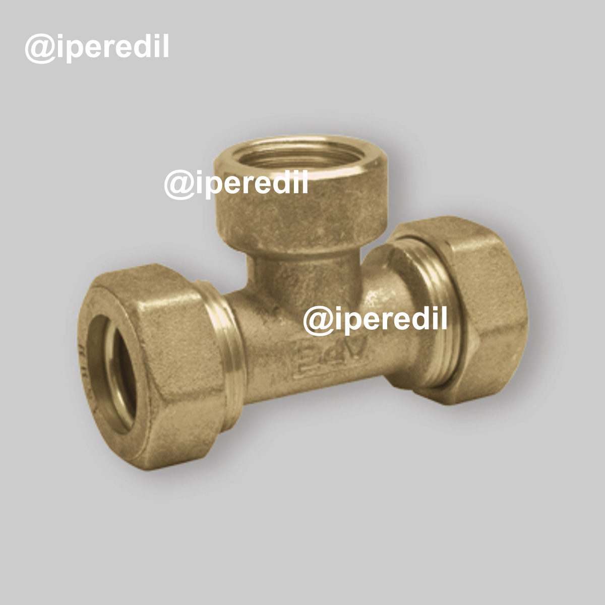 TEE FEMMINA A COMPRESSIONE O-RING PER TUBO RAME APE Ø16 x 1/2" x Ø16 - 20691606