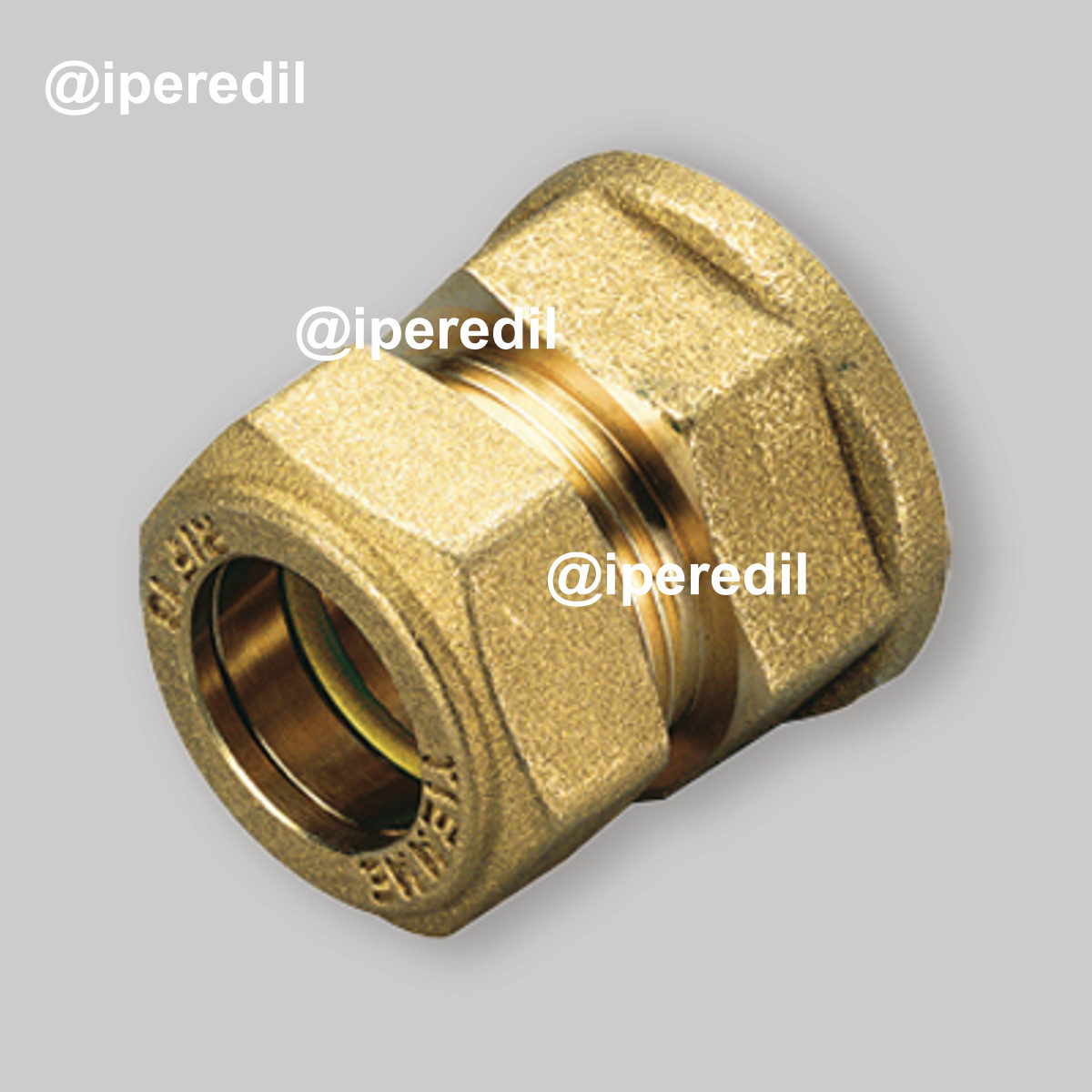 RACCORDO DIRITTO FEMMINA A COMPRESSIONE CON O-RING GIALLO PER GAS TIEMME Ø22 x 1"