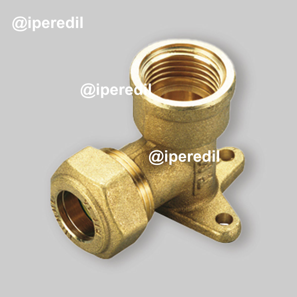 RACCORDO CURVO FEMMINA FLANGIATO A COMPRESSIONE CON O-RING GIALLO PER GAS TIEMME Ø12 x 1/2"