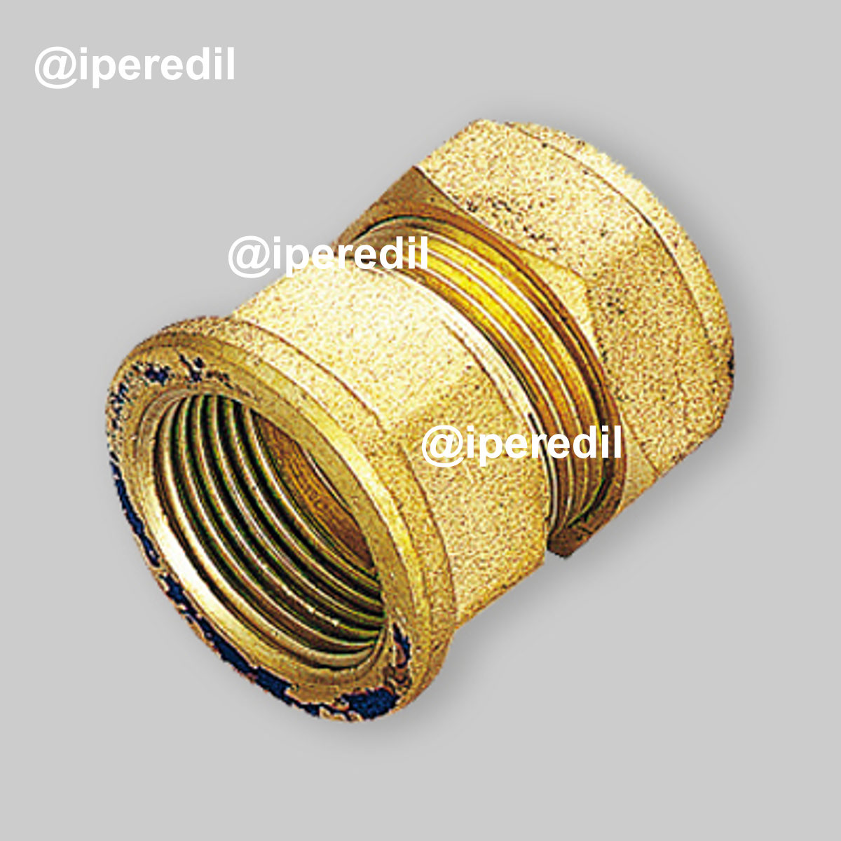 RACCORDO DIRITTO FEMMINA A COMPRESSIONE CON OGIVA IN OTTONE PER TUBO RAME TIEMME Ø22 x 3/4"
