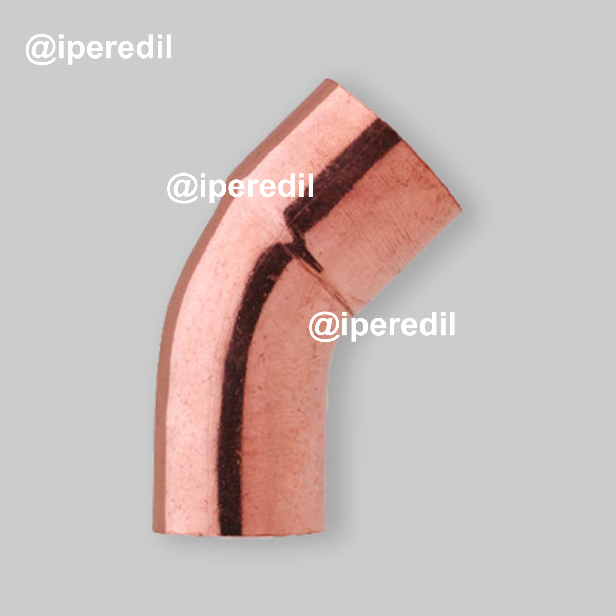 CURVA A 45° IN RAME MASCHIO/FEMMINA A SALDARE Ø35 x 35 mm