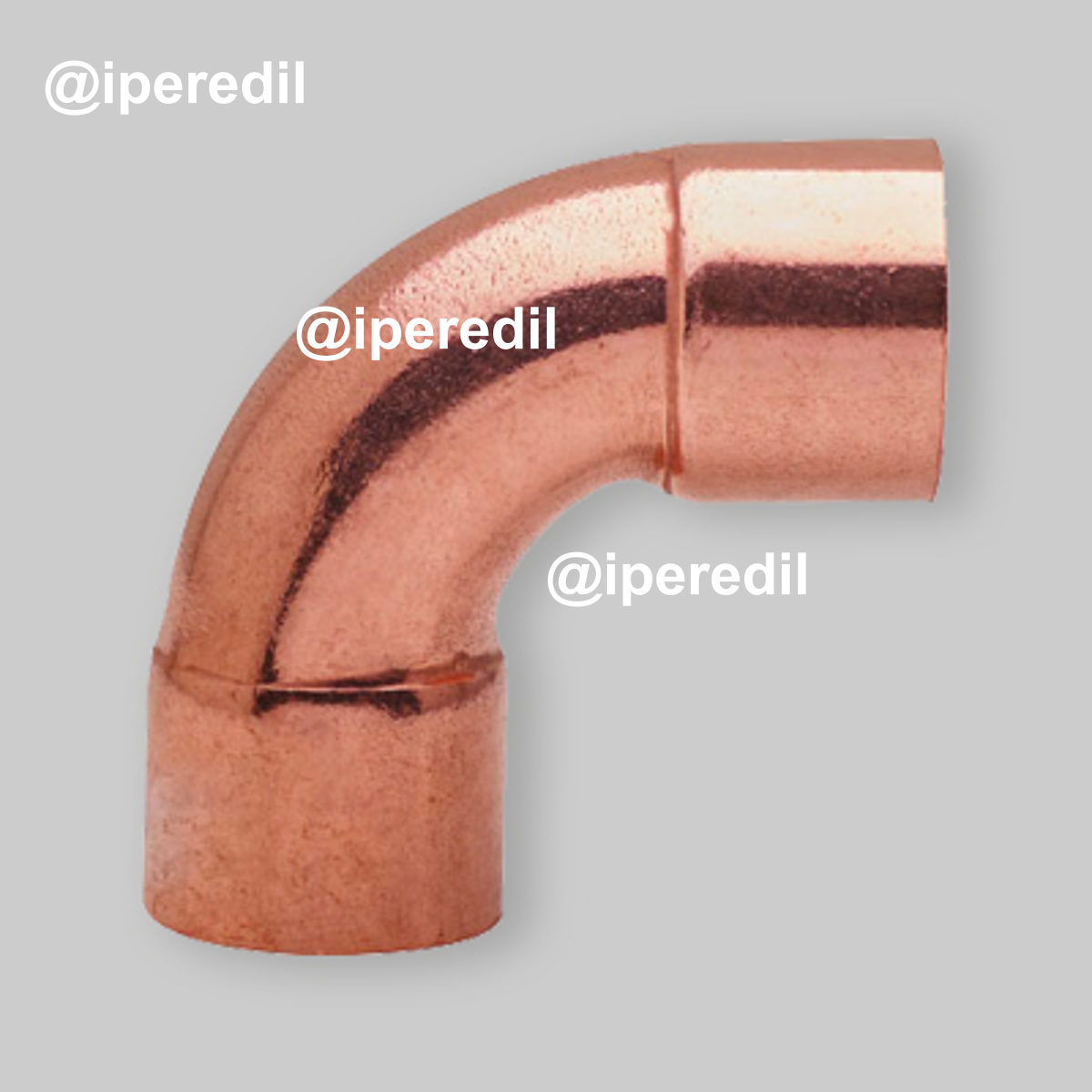 CURVA A 90° A RAGGIO LARGO IN RAME FEMMINA/FEMMINA A SALDARE Ø14 x 14 mm