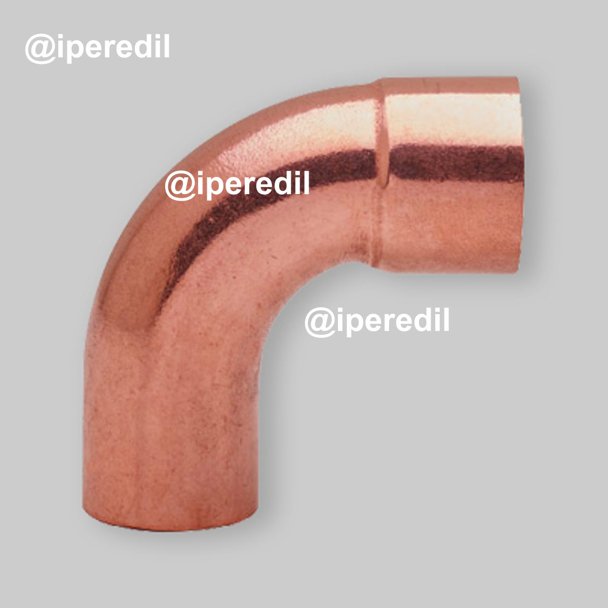 CURVA A 90° A RAGGIO LARGO IN RAME MASCHIO/FEMMINA A SALDARE Ø14 x 14 mm