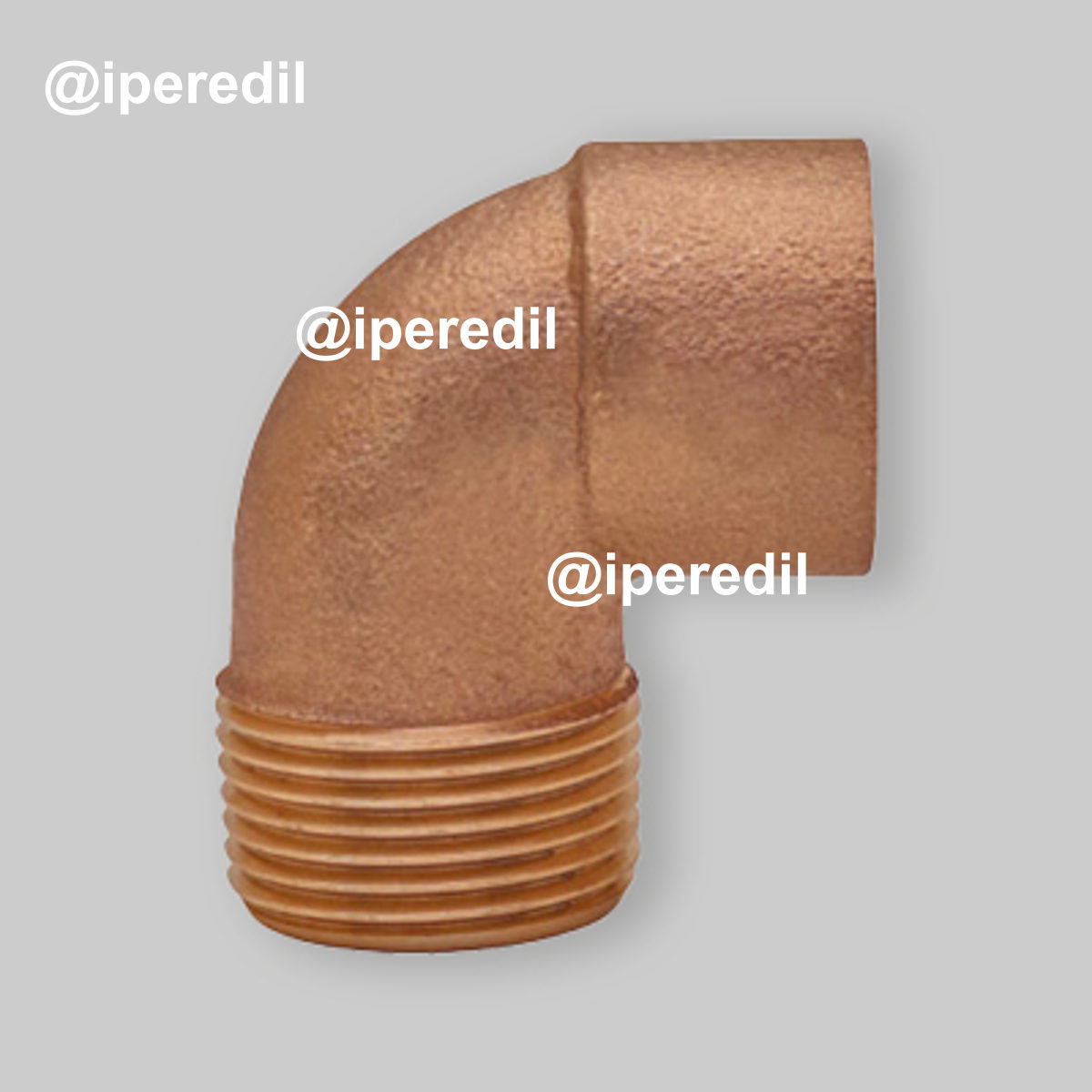 GOMITO A 90° FILETTATO MASCHIO IN BRONZO A SALDARE Ø16 x 1/2"