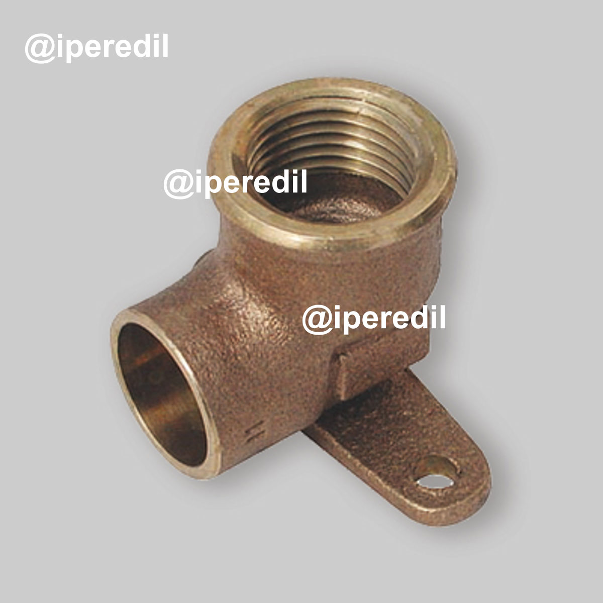 GOMITO A 90° FLANGIATO FILETTATO FEMMINA IN BRONZO A SALDARE Ø18 x 1/2"