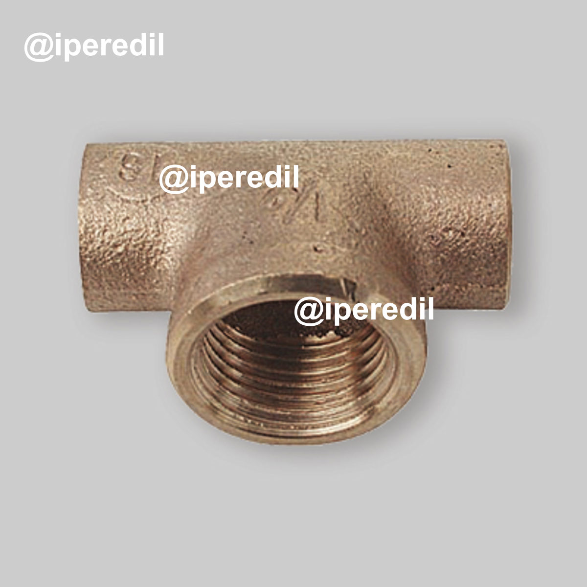 TEE FILETTATO FEMMINA IN BRONZO A SALDARE Ø12 x 1/2" x Ø12