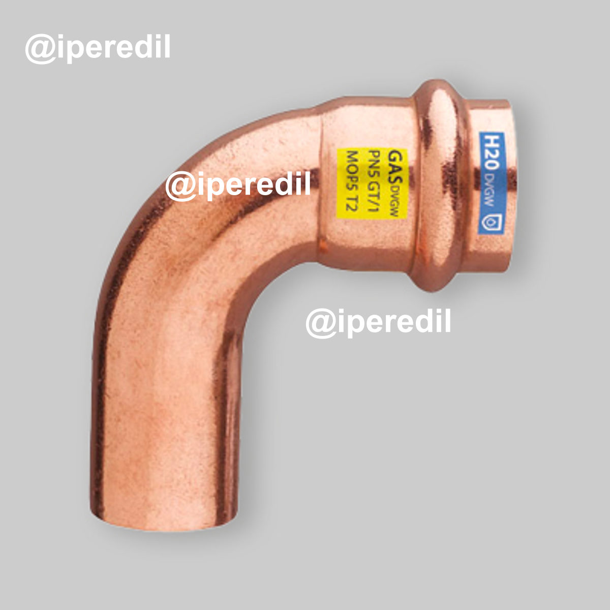CURVA A 90° MASCHIO/FEMMINA IN RAME A PRESSARE Ø15 x Ø15 mm