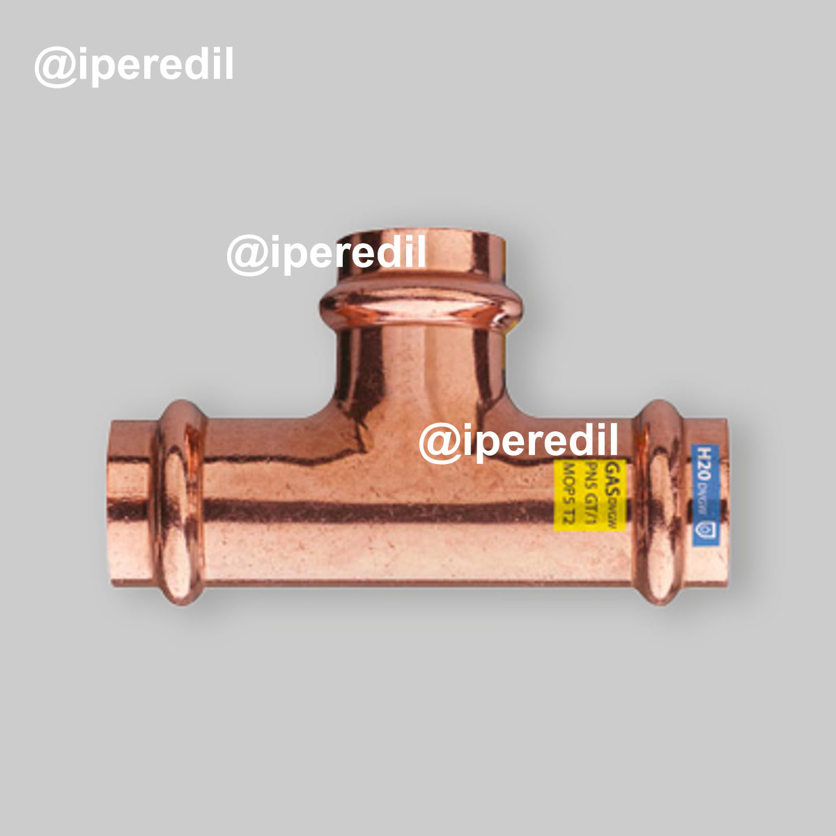 TEE FEMMINA IN RAME A PRESSARE Ø35 x Ø35 x Ø35 mm