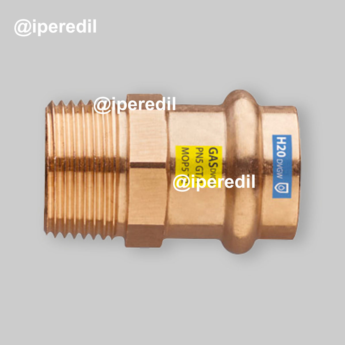 MANICOTTO FEMMINA A PRESSARE FILETTATO MASCHIO IN BRONZO Ø18 x 3/4"M