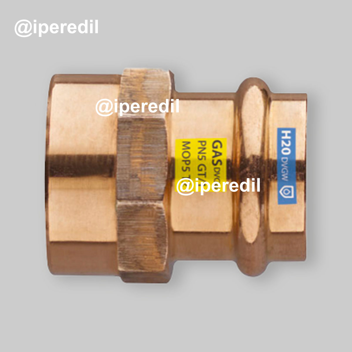 MANICOTTO FEMMINA A PRESSARE FILETTATO FEMMINA IN BRONZO Ø18 x 1/2"F