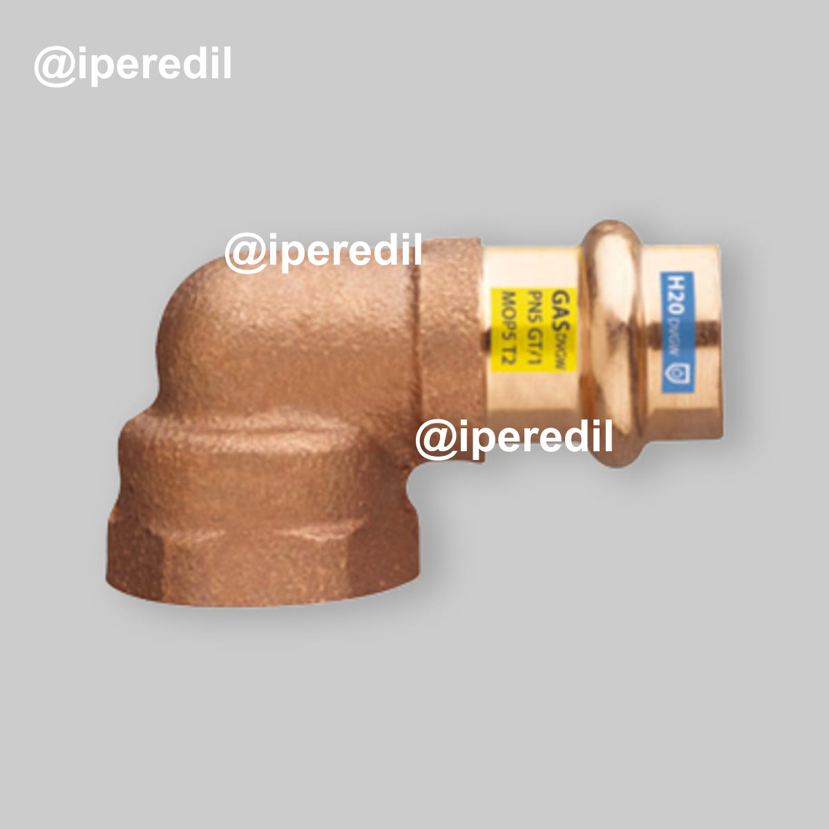 GOMITO FEMMINA A PRESSARE FILETTATO FEMMINA IN BRONZO Ø12 x 1/2"F