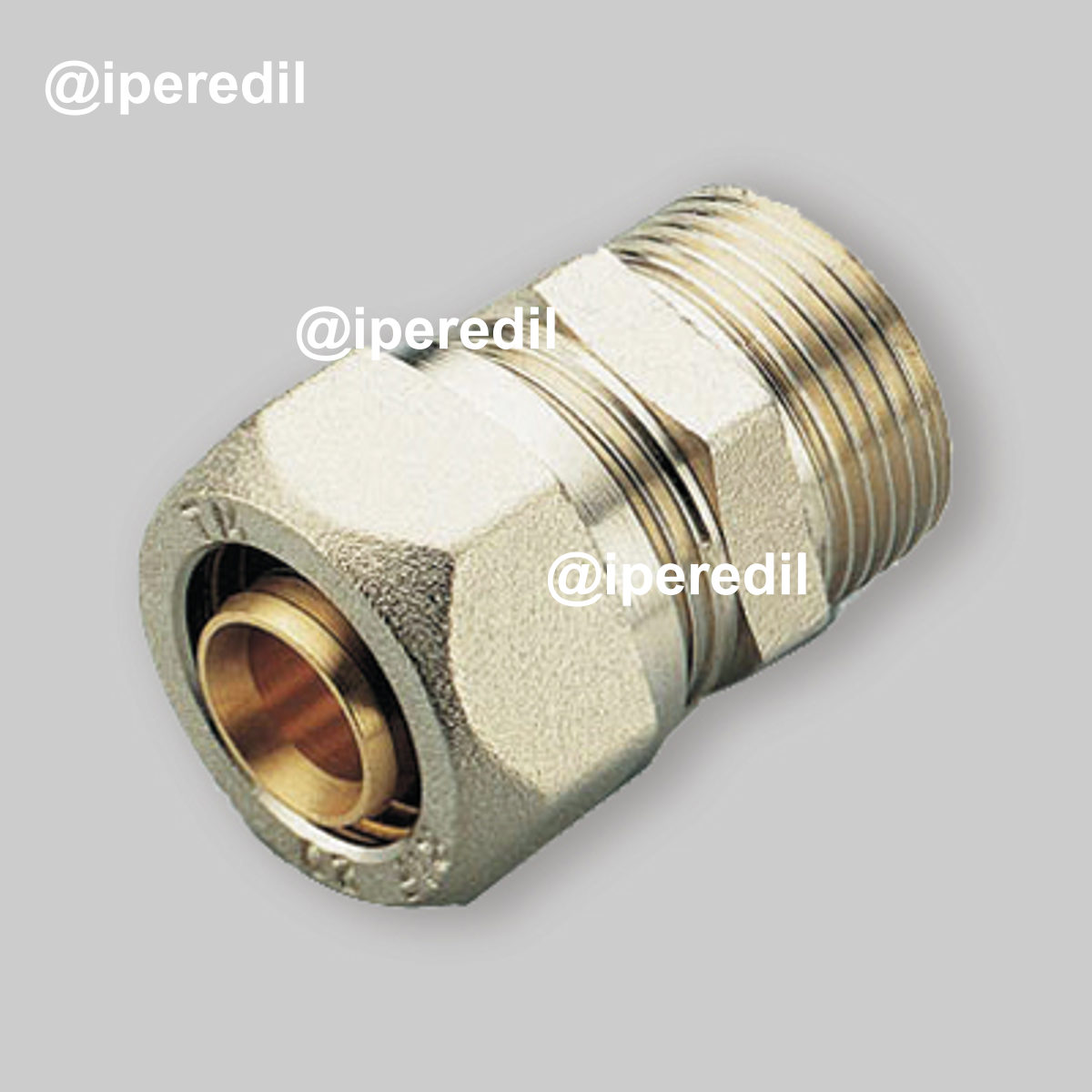 RACCORDO DIRITTO MASCHIO A COMPRESSIONE PER TUBO MULTISTRATO TM 1/2" - Ø20x2,0 mm