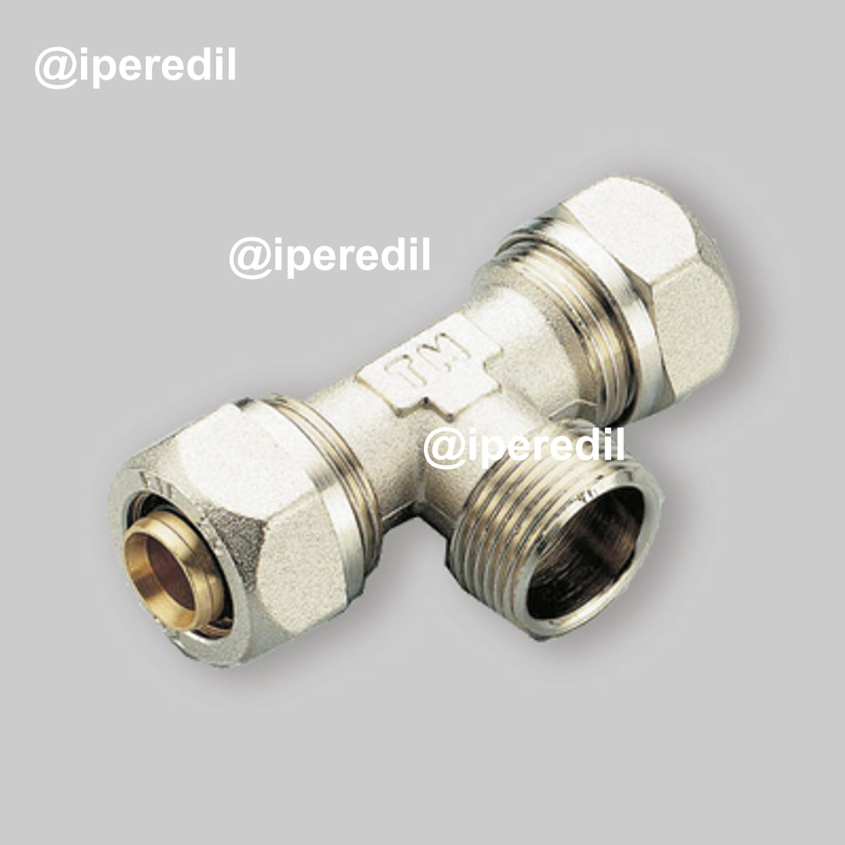 TEE MASCHIO A COMPRESSIONE PER MULTISTRATO TM Ø16 x 1/2" x Ø16 (2,0) mm