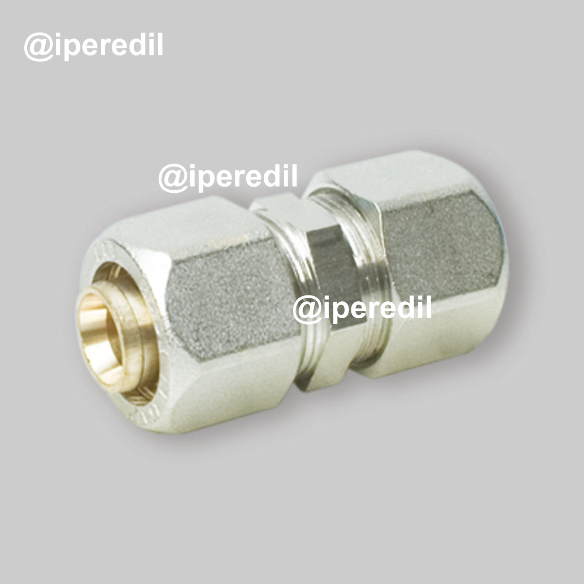 RACCORDO DIRITTO DOPPIO A COMPRESSIONE PER TUBO MULTISTRATO APE Ø16 (2,0) x Ø16 (2,0) mm