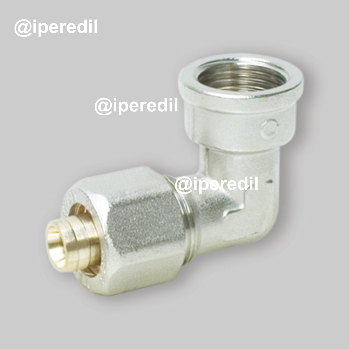 GOMITO FEMMINA A COMPRESSIONE PER TUBO MULTISTRATO APE 3/4" x Ø20 (2,0) mm