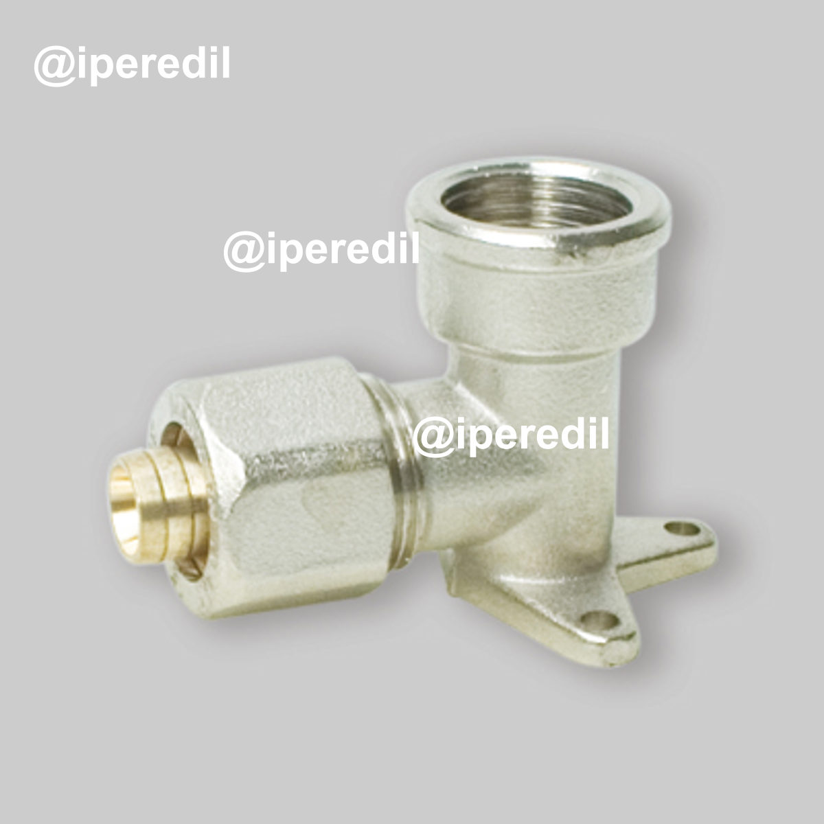 GOMITO FEMMINA FLANGIATO A COMPRESSIONE PER TUBO MULTISTRATO APE 1/2" x Ø20 (2,0) mm