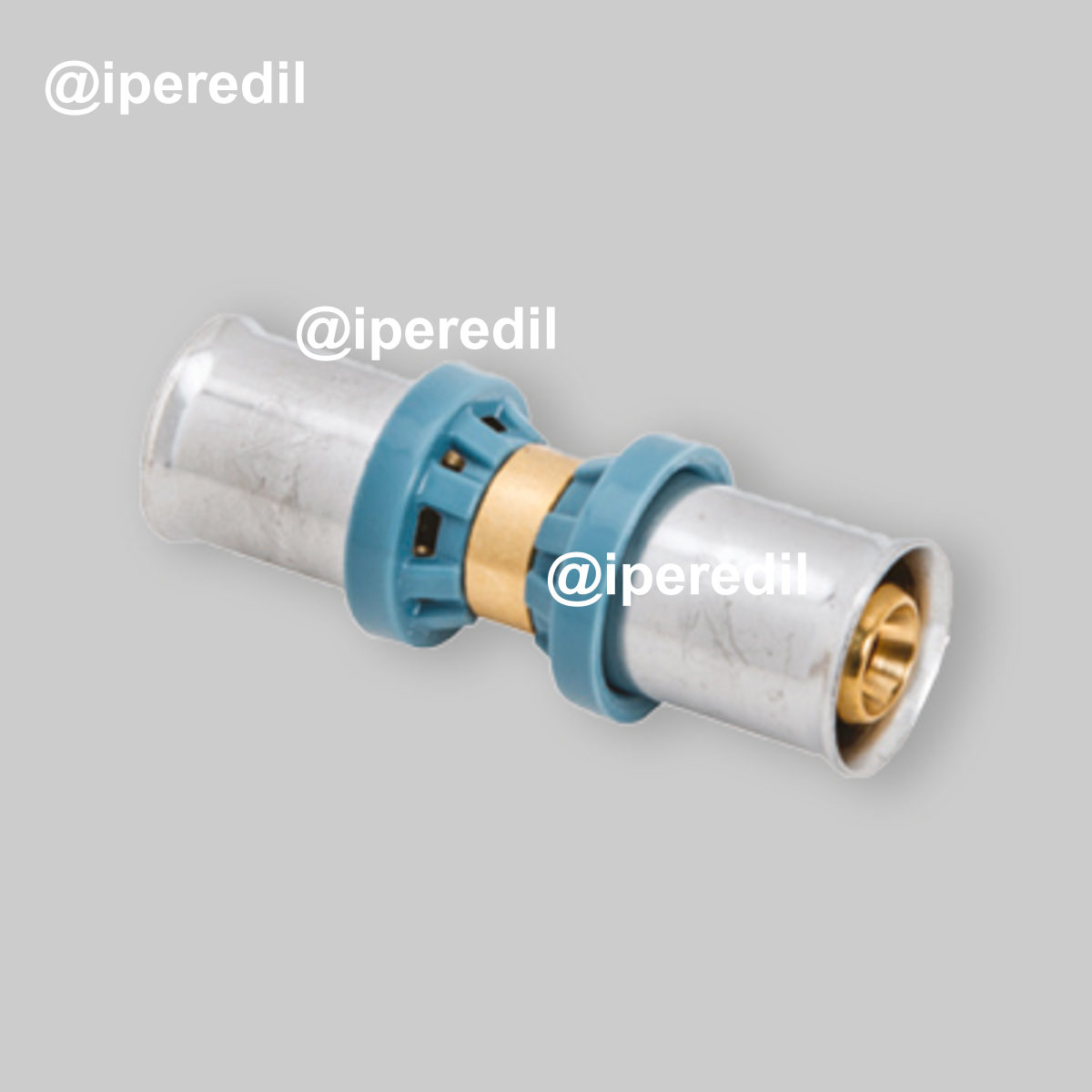 RACCORDO DIRITTO DOPPIO A PRESSARE PER TUBO MULTISTRATO UNIDELTA Ø40 x Ø40