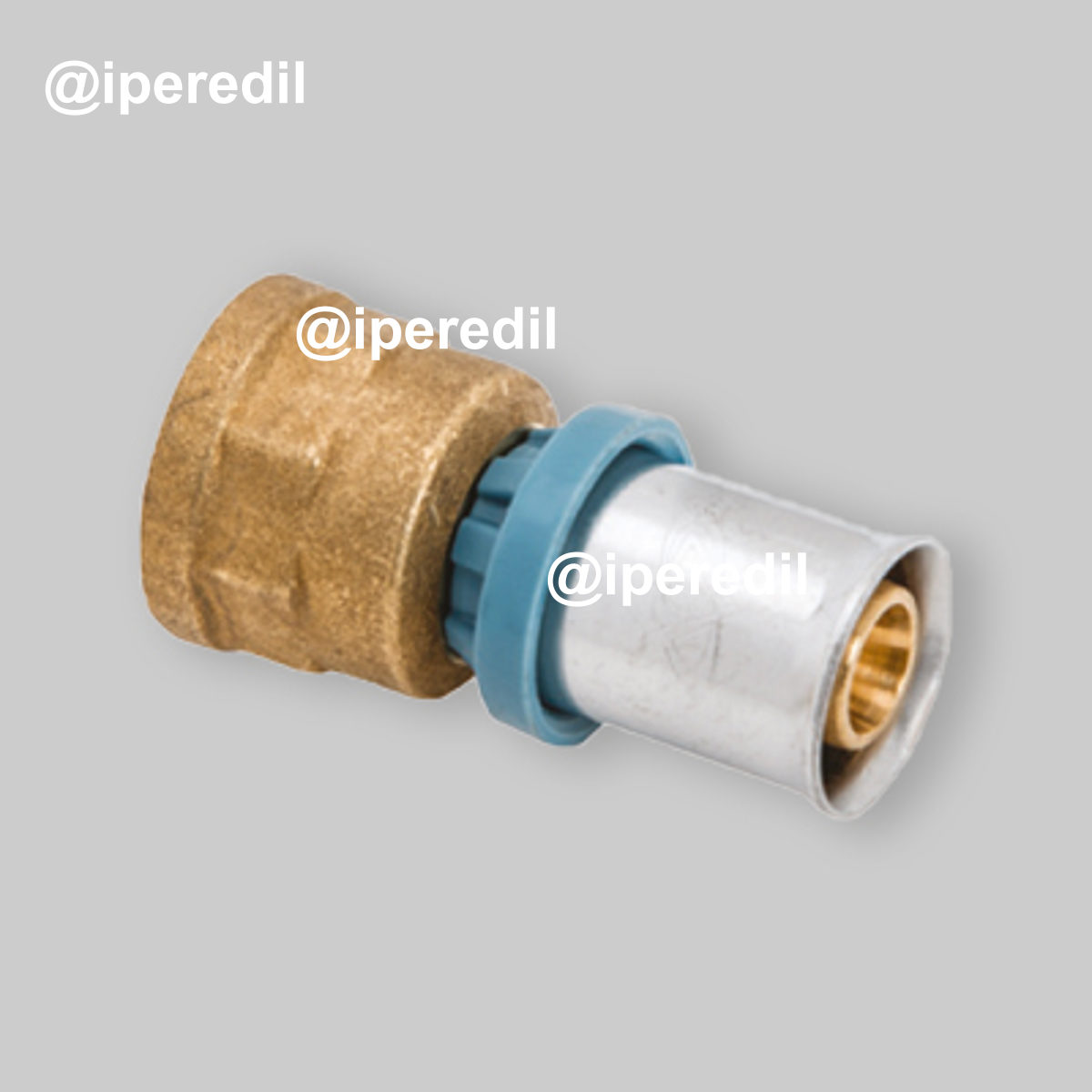 RACCORDO DIRITTO FEMMINA A PRESSARE PER TUBO MULTISTRATO UNIDELTA Ø20 x 1/2"