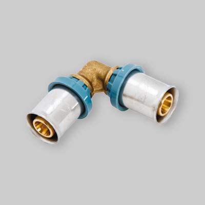 RACCORDO GOMITO DOPPIO A PRESSARE "DELTAPRESS" UNIDELTA 40 x 40