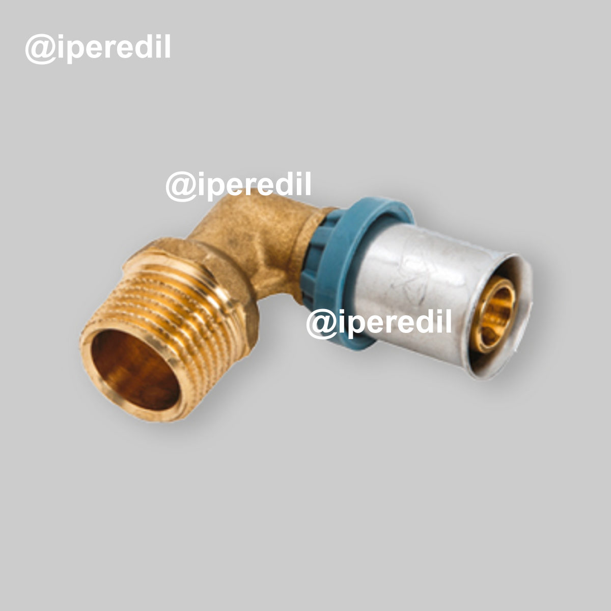 GOMITO MASCHIO A PRESSARE PER TUBO MULTISTRATO UNIDELTA Ø26 x 3/4"