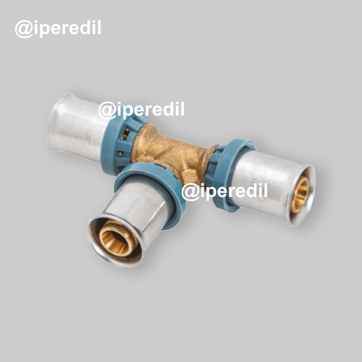 TEE A PRESSARE PER TUBO MULTISTRATO UNIDELTA Ø16 x Ø16 x Ø16