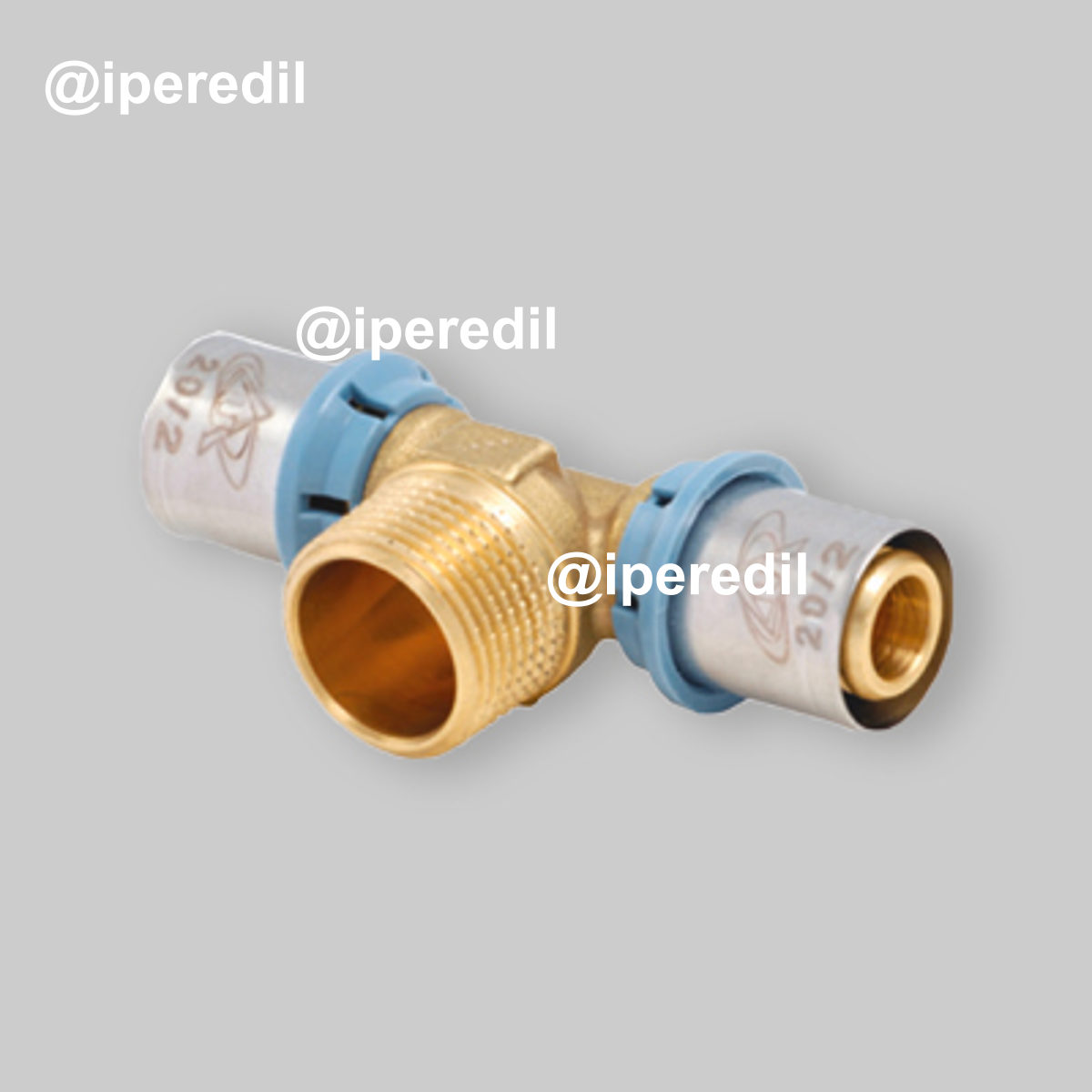 TEE MASCHIO A PRESSARE PER TUBO MULTISTRATO UNIDELTA Ø16 x 1/2" x Ø16