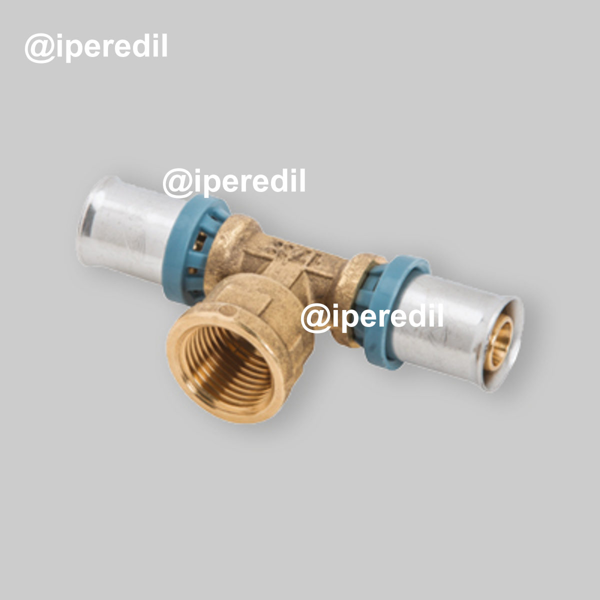 TEE FEMMINA A PRESSARE PER TUBO MULTISTRATO UNIDELTA Ø20 x 3/4" x Ø20 - 20733806