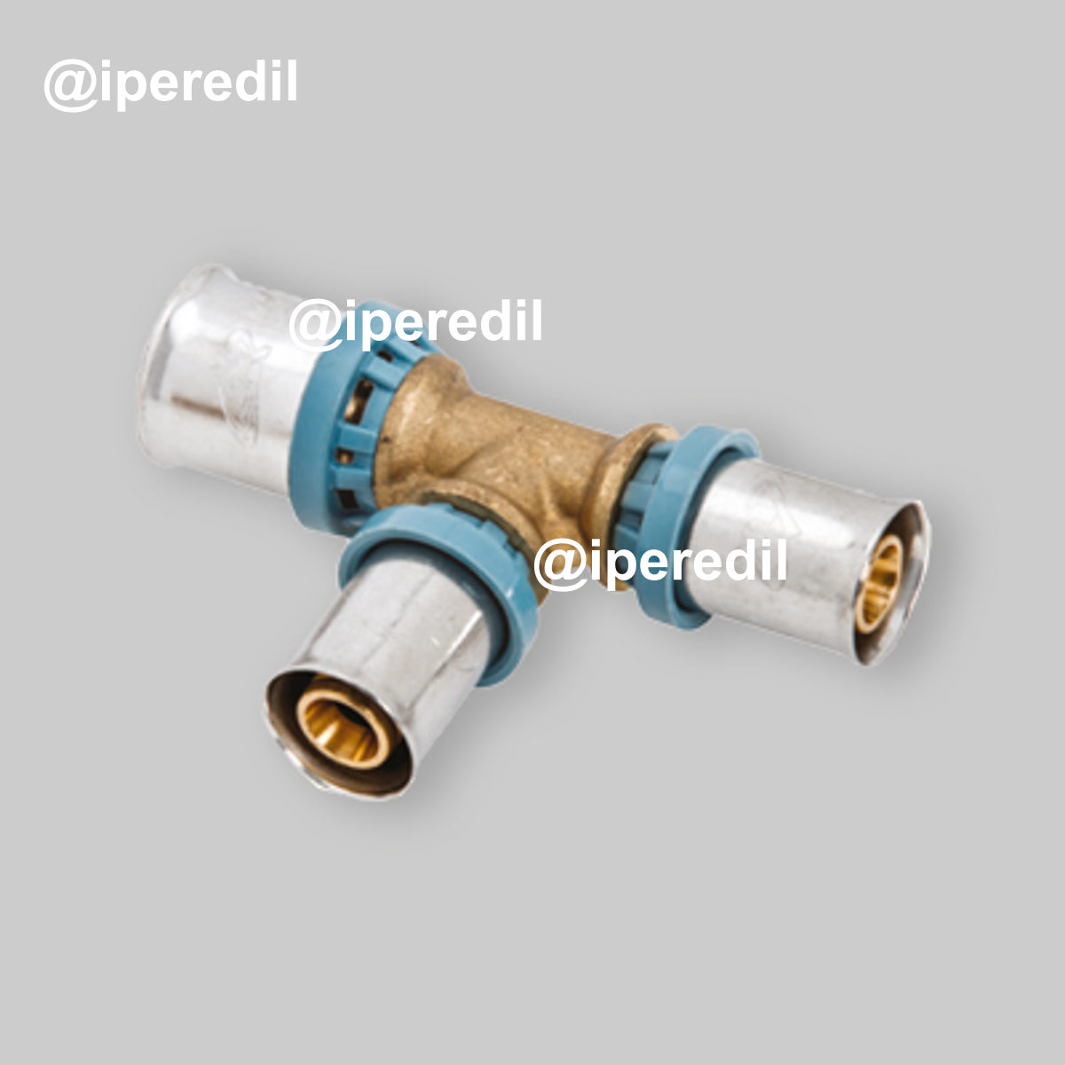 TEE RIDOTTO A PRESSARE PER TUBO MULTISTRATO UNIDELTA Ø20 x Ø20 x Ø16