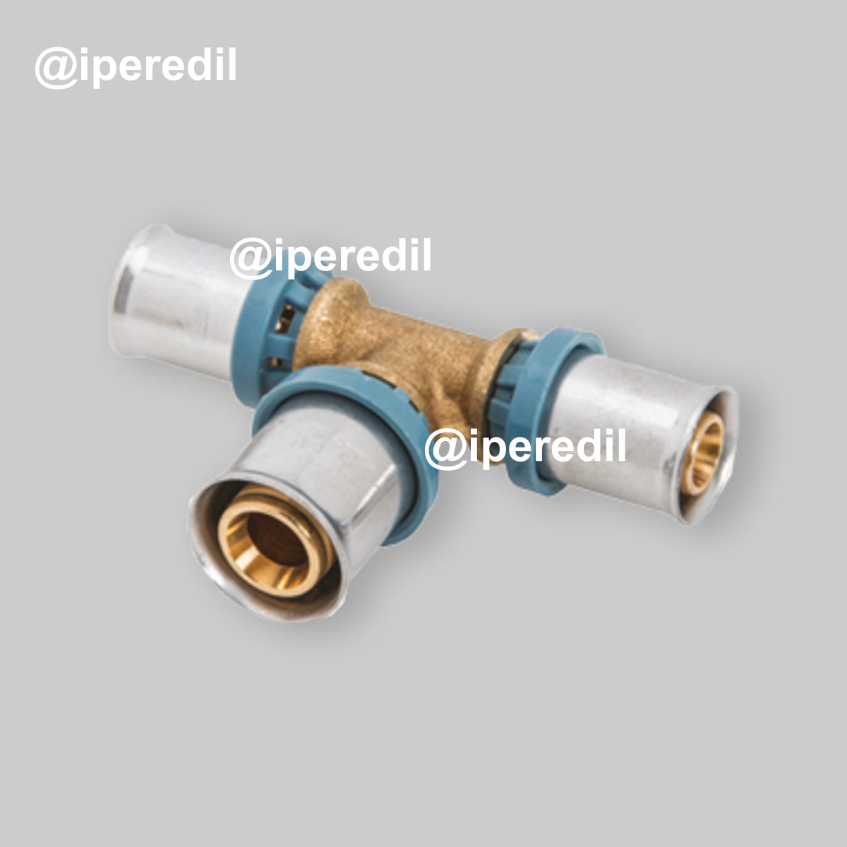 TEE MAGGIORATO A PRESSARE PER TUBO MULTISTRATO UNIDELTA Ø16 x Ø20 x Ø16