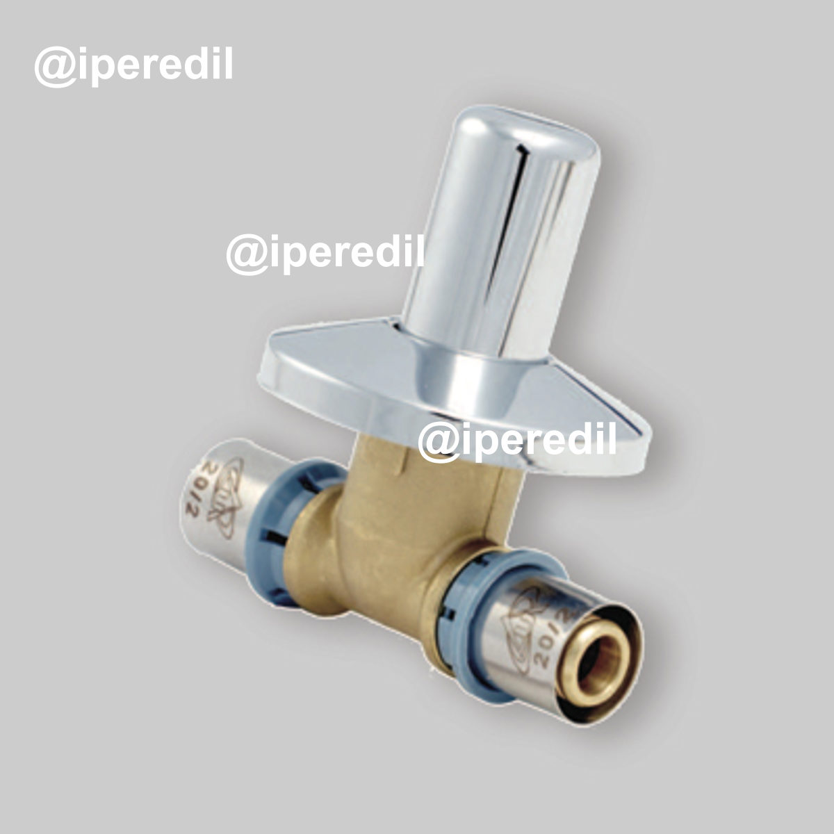 VALVOLA INCASSO A PRESSARE PER TUBO MULTISTRATO UNIDELTA Ø16 x Ø16