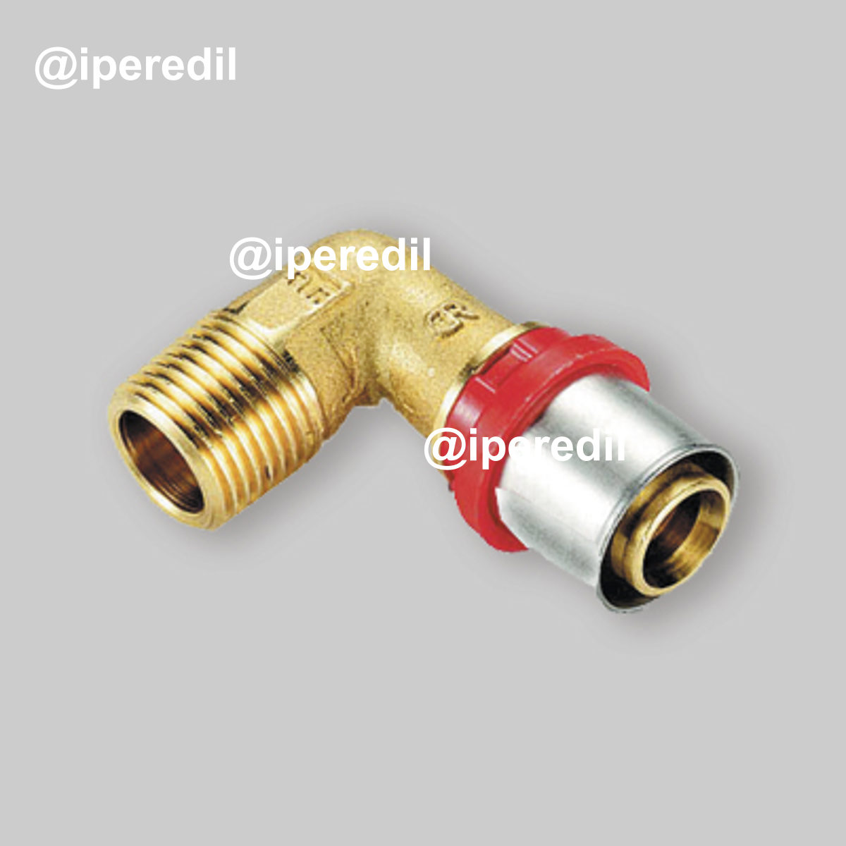 GOMITO MASCHIO A PRESSARE PER TUBO MULTISTRATO TIEMME Ø26 x 3/4"