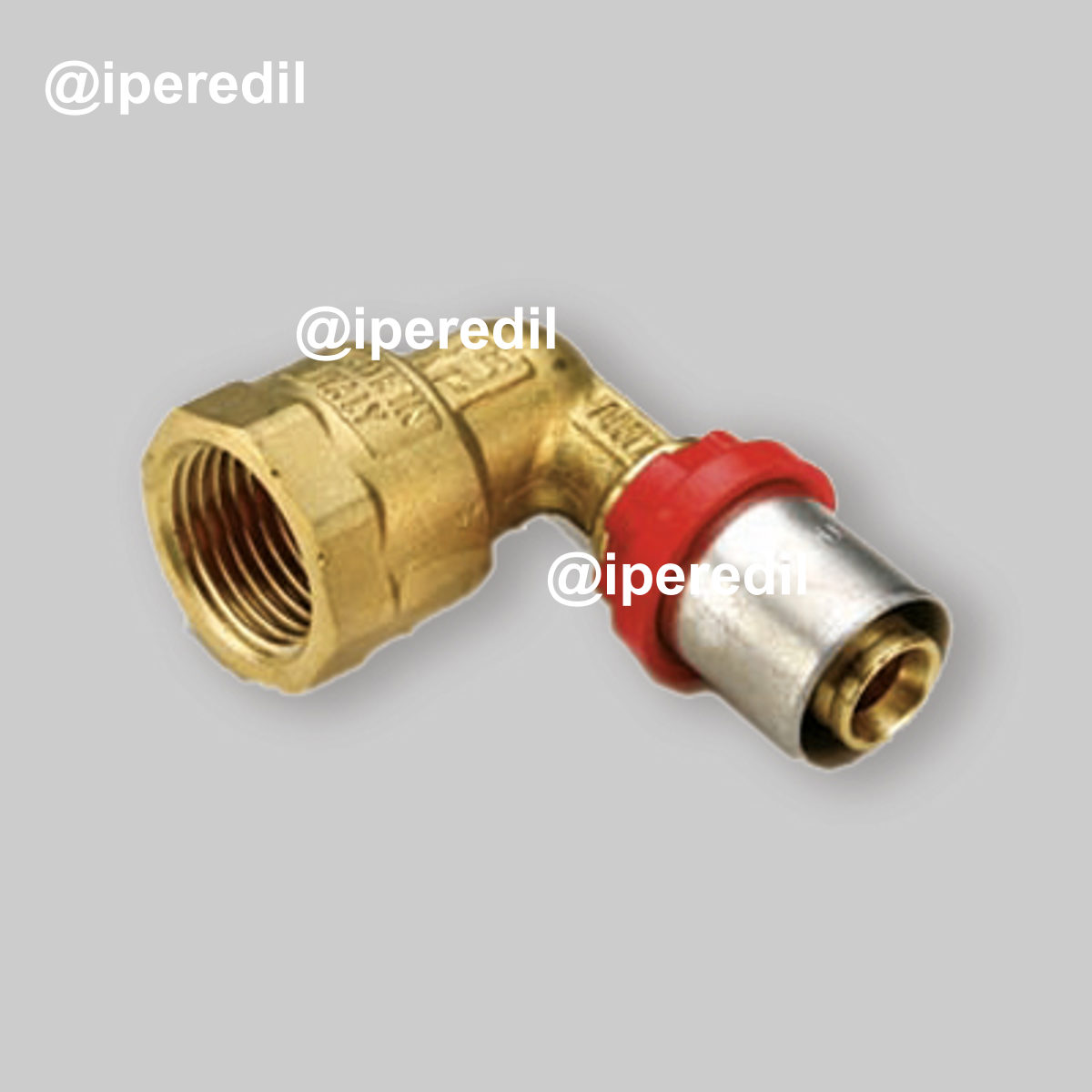 GOMITO FEMMINA A PRESSARE PER TUBO MULTISTRATO TIEMME Ø20 x 3/4"