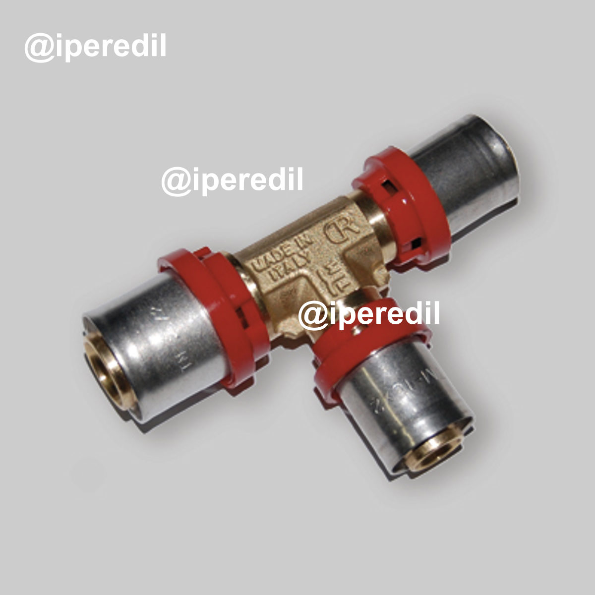 TEE RIDOTTO A PRESSARE PER TUBO MULTISTRATO TIEMME Ø32 x Ø32 x Ø20