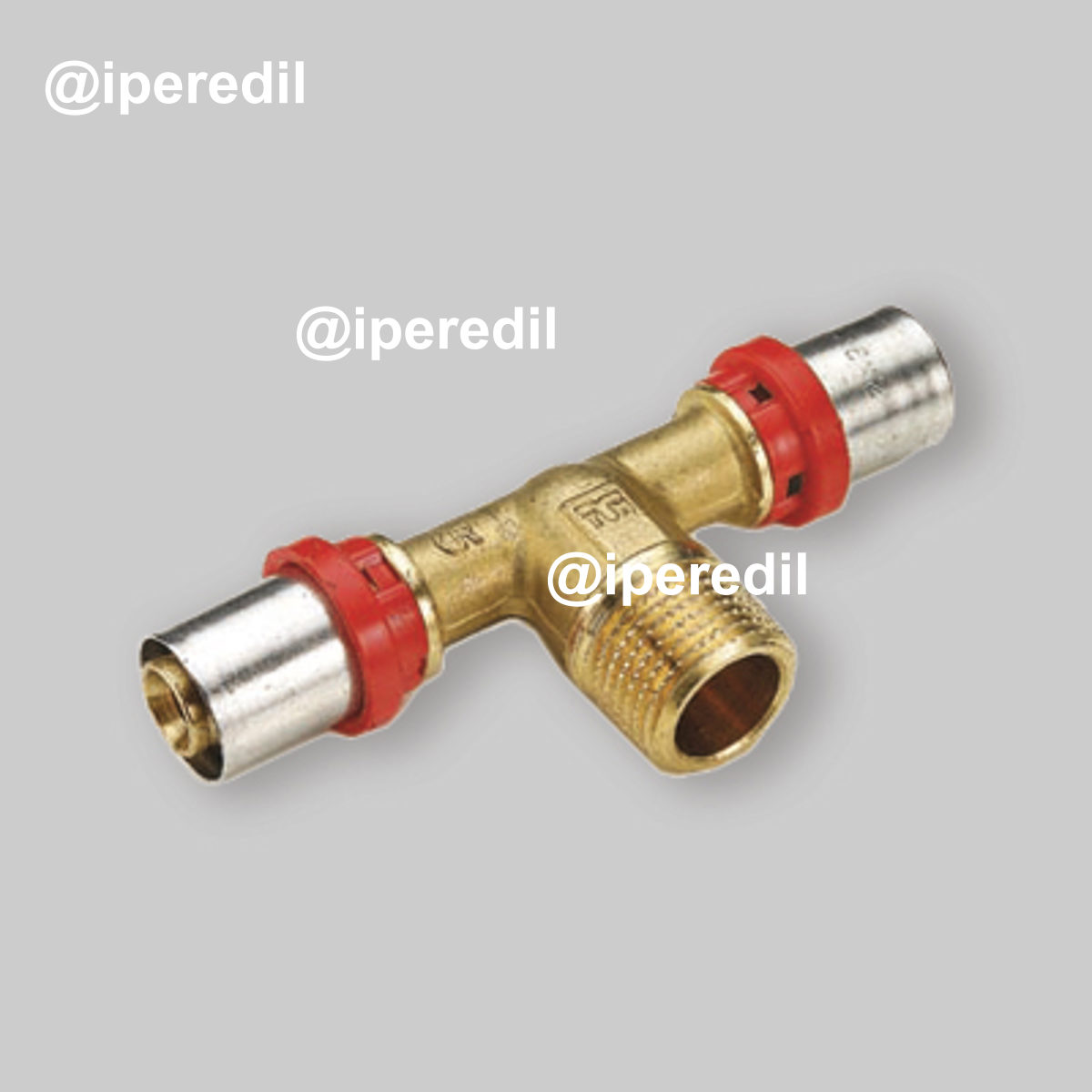 TEE MASCHIO A PRESSARE PER TUBO MULTISTRATO TIEMME Ø32 x 1" x Ø32