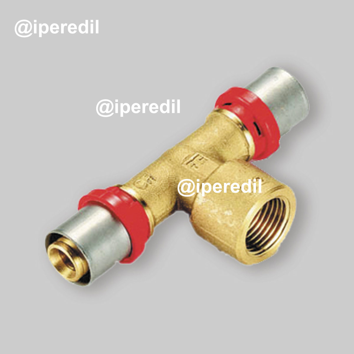 TEE FEMMINA A PRESSARE PER TUBO MULTISTRATO TIEMME Ø16 x 1/2" x Ø16 - 20739404