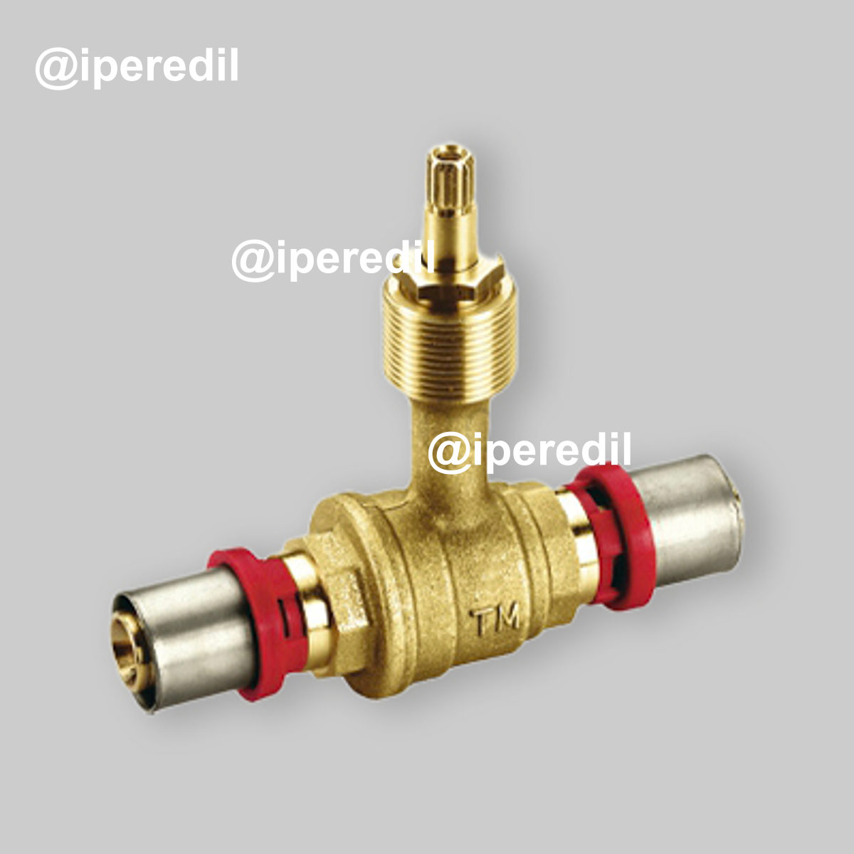 VALVOLA A SFERA DA INCASSO A PRESSARE PER TUBO MULTISTRATO TIEMME Ø16 x Ø16