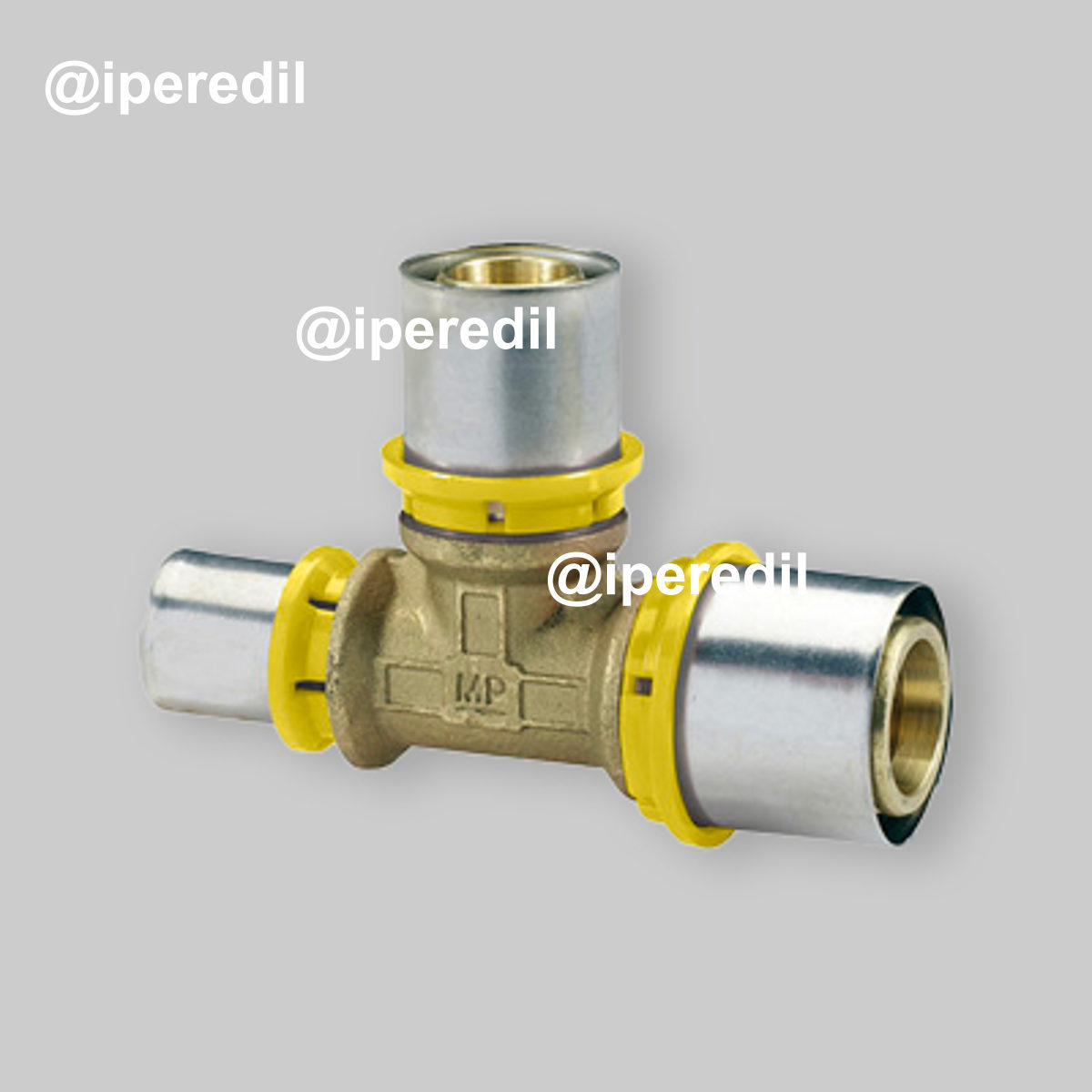 TEE A PRESSARE CON ATTACCO LATERALE RIDOTTO A GAS IVAR 26x26x20