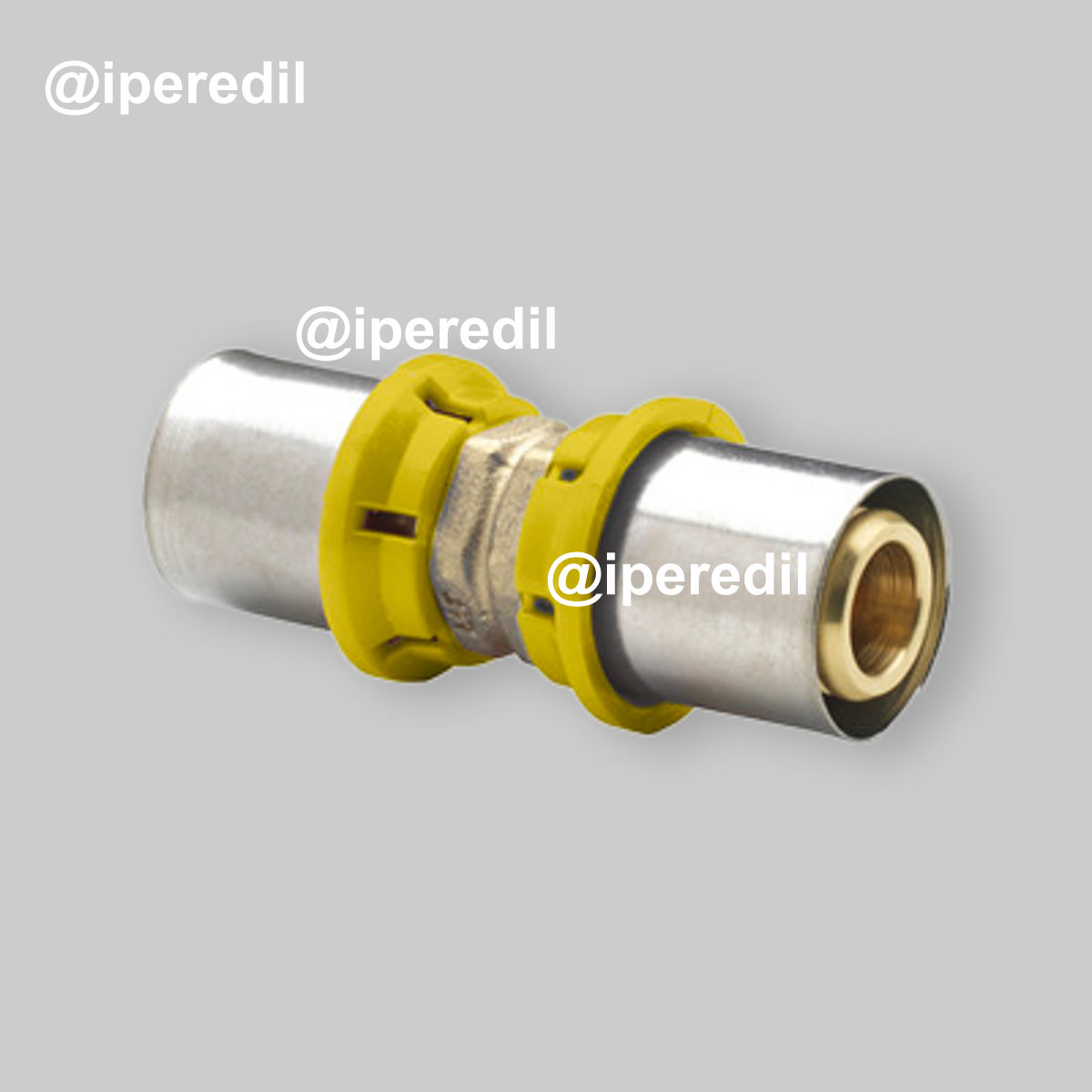 RACCORDO A PRESSARE DIRITTO DOPPIO GAS IVAR 20x20