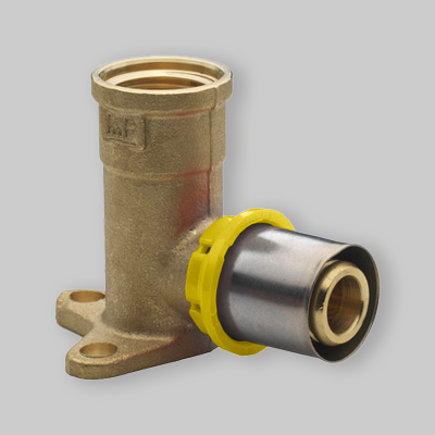 GOMITO A PRESSARE F CON FLANGIA GAS IVAR 16x1/2" F