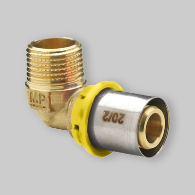GOMITO A PRESSARE CURVO M A GAS IVAR 20x3/4" M