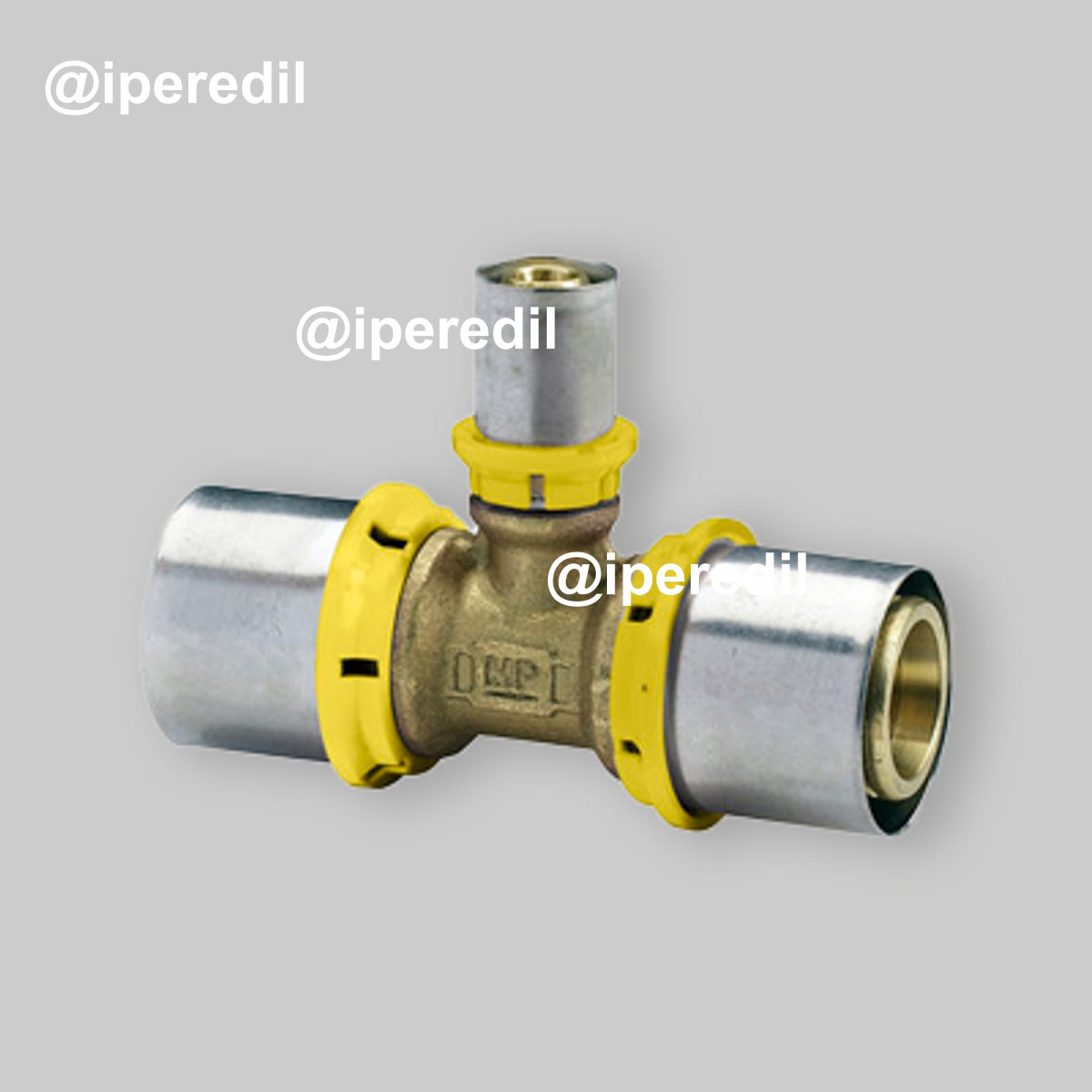 TEE A PRESSARE CON ATTACCO CENTRALE RIDOTTO A GAS IVAR 26x16x26