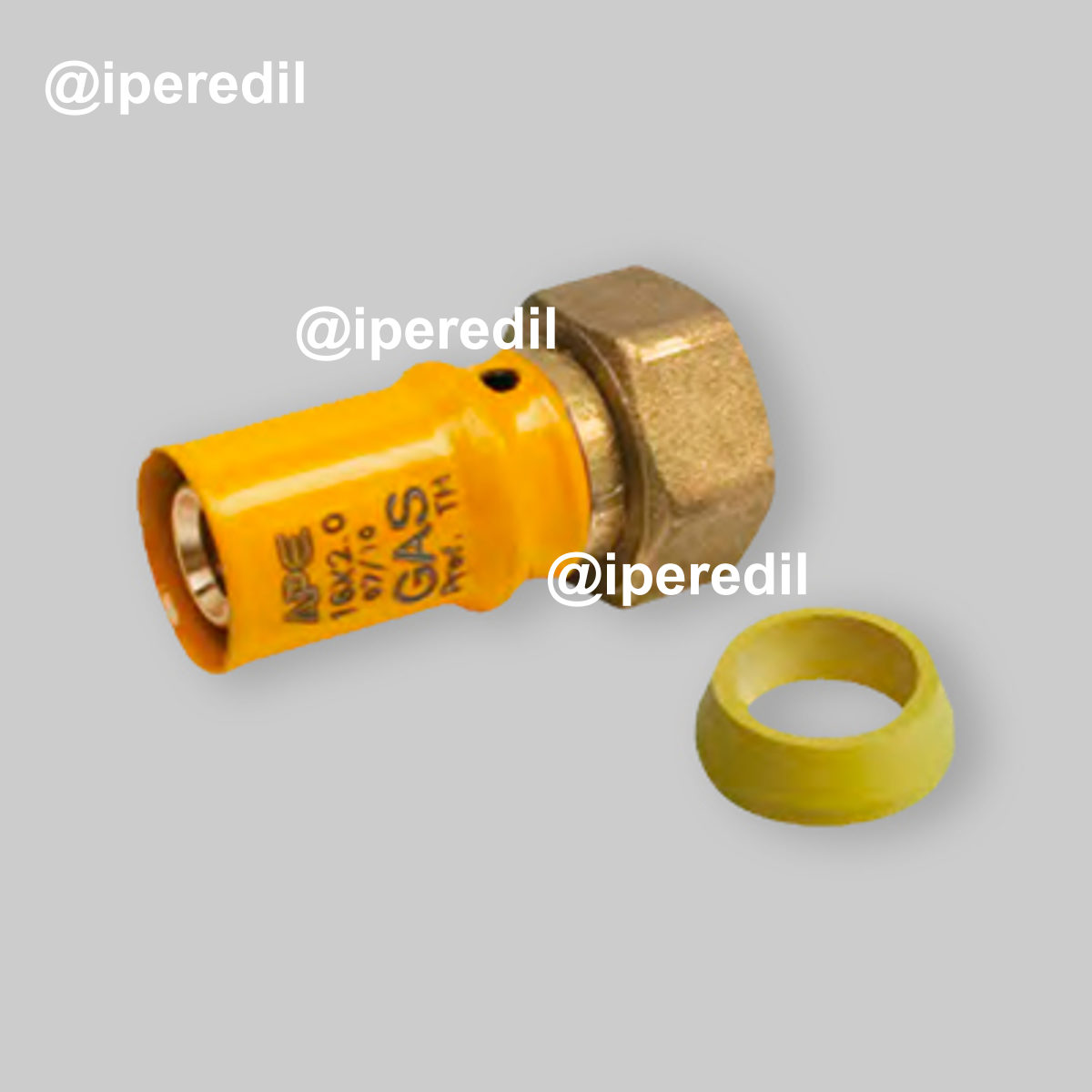 RACCORDO CON GIRELLO PER GAS SEDE PIANA APE 16x3/4"